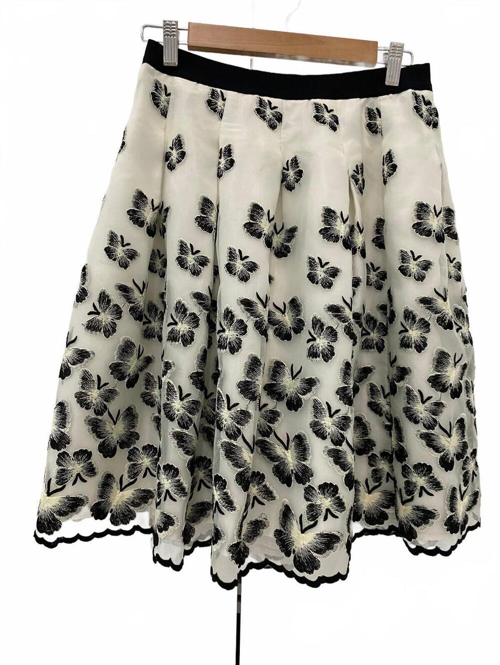 RSVP by Talbots Women's Black and White Butterfly Embroidered Skirt Size 6P